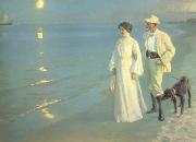 Peder Severin Kroyer Summer Evening on the Skagen Beach The Artist and hs Wife (nn02) Spain oil painting artist